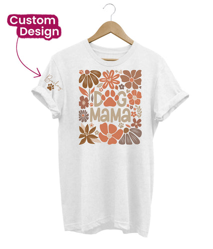 Floral Dog Mama Custom T-Shirt